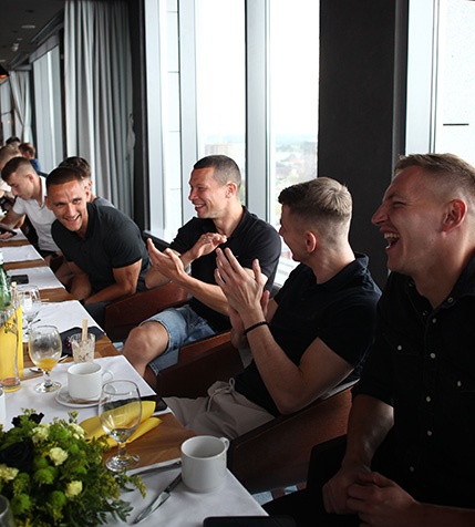 Śniadanie piłkarzy z prezydentem Katowic [WIDEO]